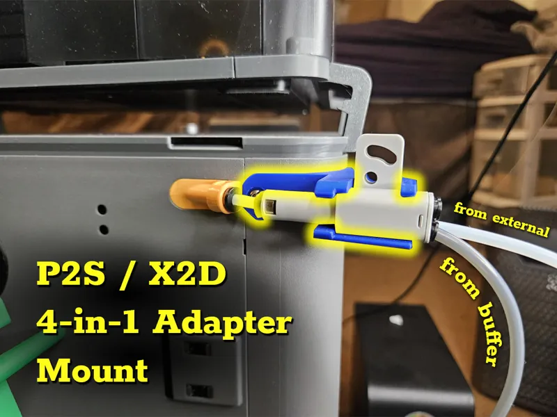 P2S / X2D 4 in 1 PTFE Adapter Mount