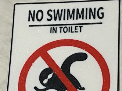 Funny No Swimming Bathroom Sign