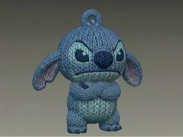 Angry Stitch Character Model with Knitting Pattern
