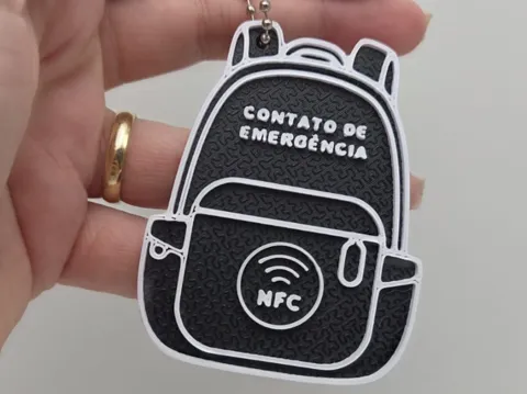 Accesorio para impresora 3D: TAG Mochila com NFC - Texto Personálizavel — referencia de MakerWorld