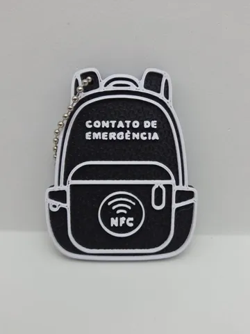 Accesorio para impresora 3D: TAG Mochila com NFC - Texto Personálizavel — vista de referencia 2