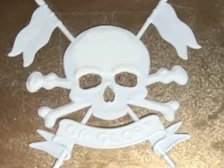 Royal Lancers skull and bones  inlay badge 