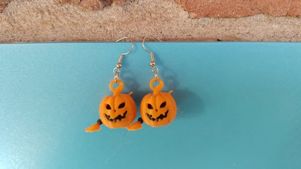 Halloween Pumpkin earrings by acemoon0803 - MakerWorld
