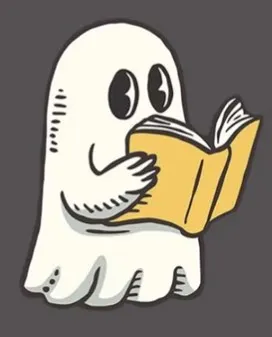 Nerdy Ghosts: Ghost with Yellow Book Magnet view 2
