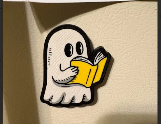 Nerdy Ghosts: Ghost with Yellow Book Magnet view 3