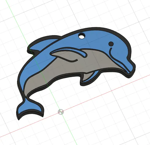 Dolphin keychain multicolor AMS