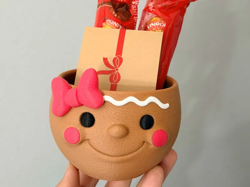 Gingerbread Woman Xmas Candy Bowl