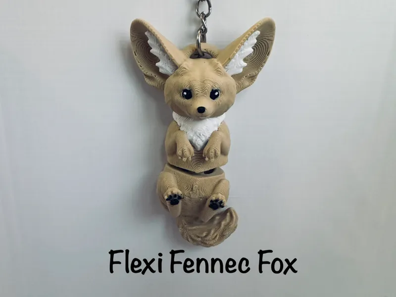 Flexi Fennec Fox Keychain