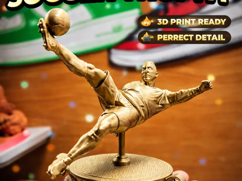 Epic Football Soccer Sculpture - CR7 Bicycle Kick