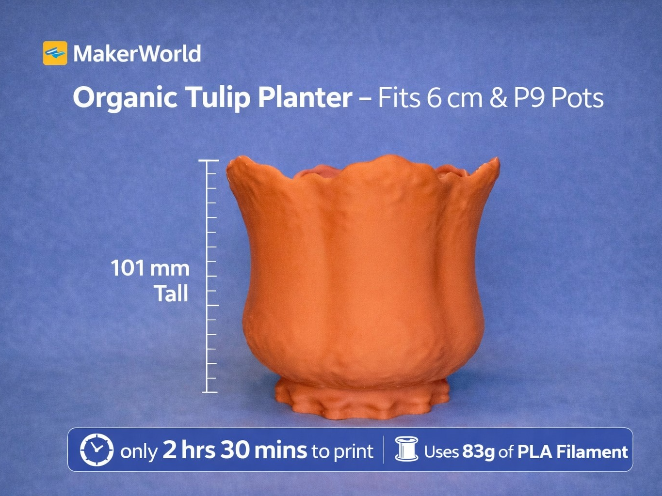 Organic Tulip Planter – Fits 6cm & P9 Pots