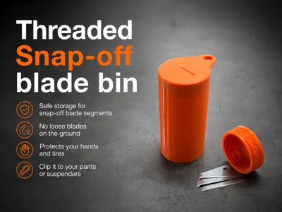 Snap-off blade bin / container for car detailing 