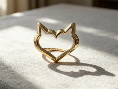 Heart-shaped cat ear earring clasp with side opening decorative accessory