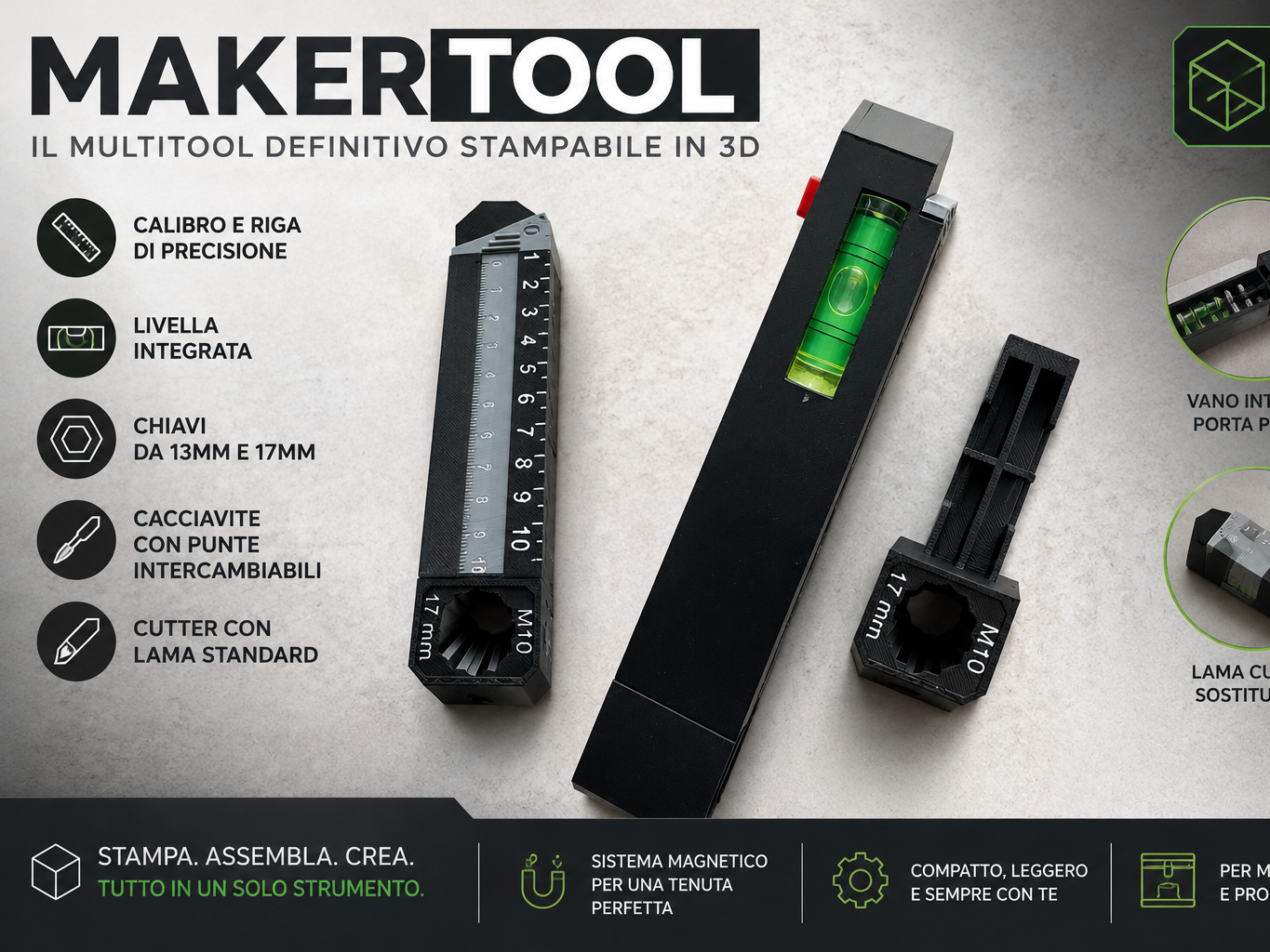 MAKERTOOL — Smart, Compatto, Indispensabile.