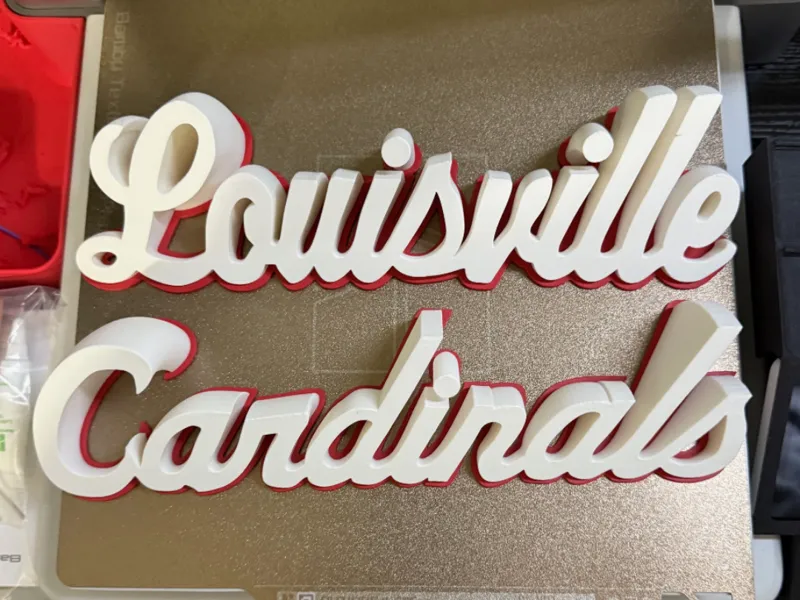 SCRIPT LOUISVILLE CARDINALS 3D WordArt
