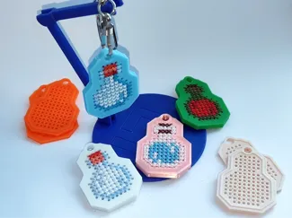 Cross-Stitch Keychain - Health Potion
