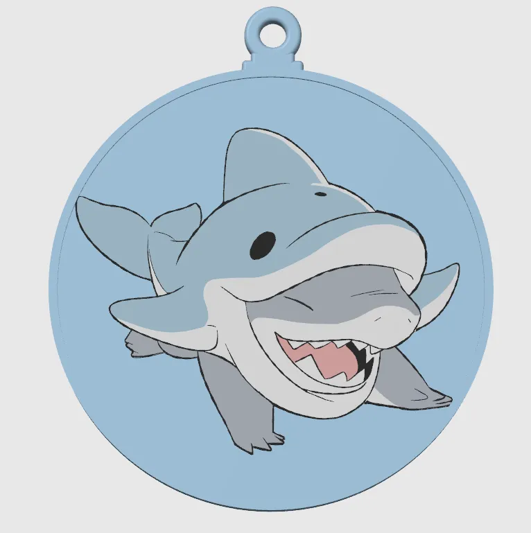 Jeff the shark Christmas Ornament 