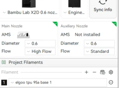 X2D Elegoo TPU 95A 0.6 HF Nozzle