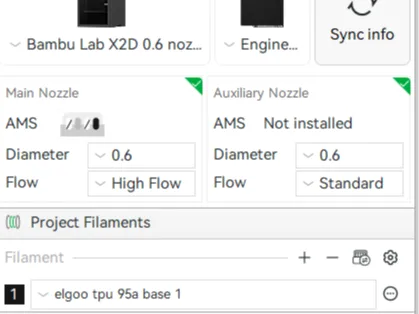 X2D Elegoo TPU 95A 0.6 HF Nozzle