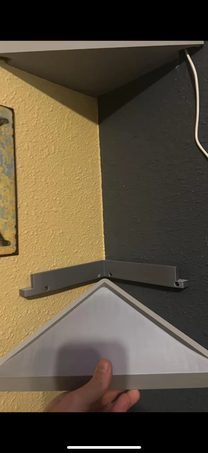 floating corner shelf and mounting bracket view 2