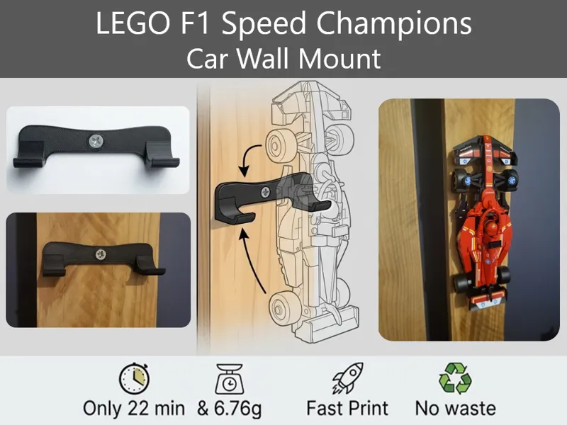LEGО F1 Speed Champions Wall Mount - 22 min 6.76g