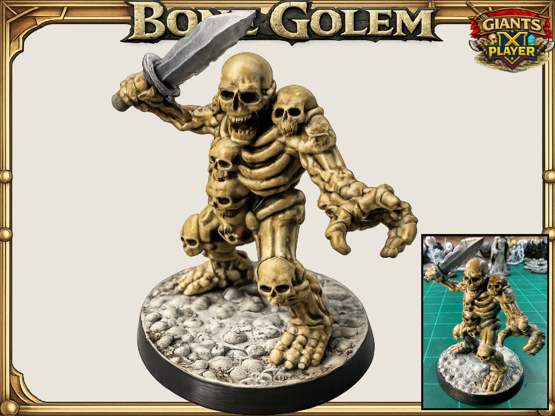Bone Golem Giant Skeleton: DnD D&D Pathfinder Mini