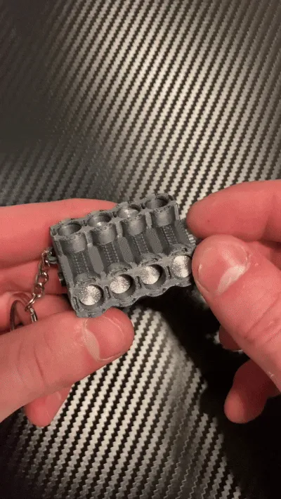 V8 Fidget engine keychain view 2