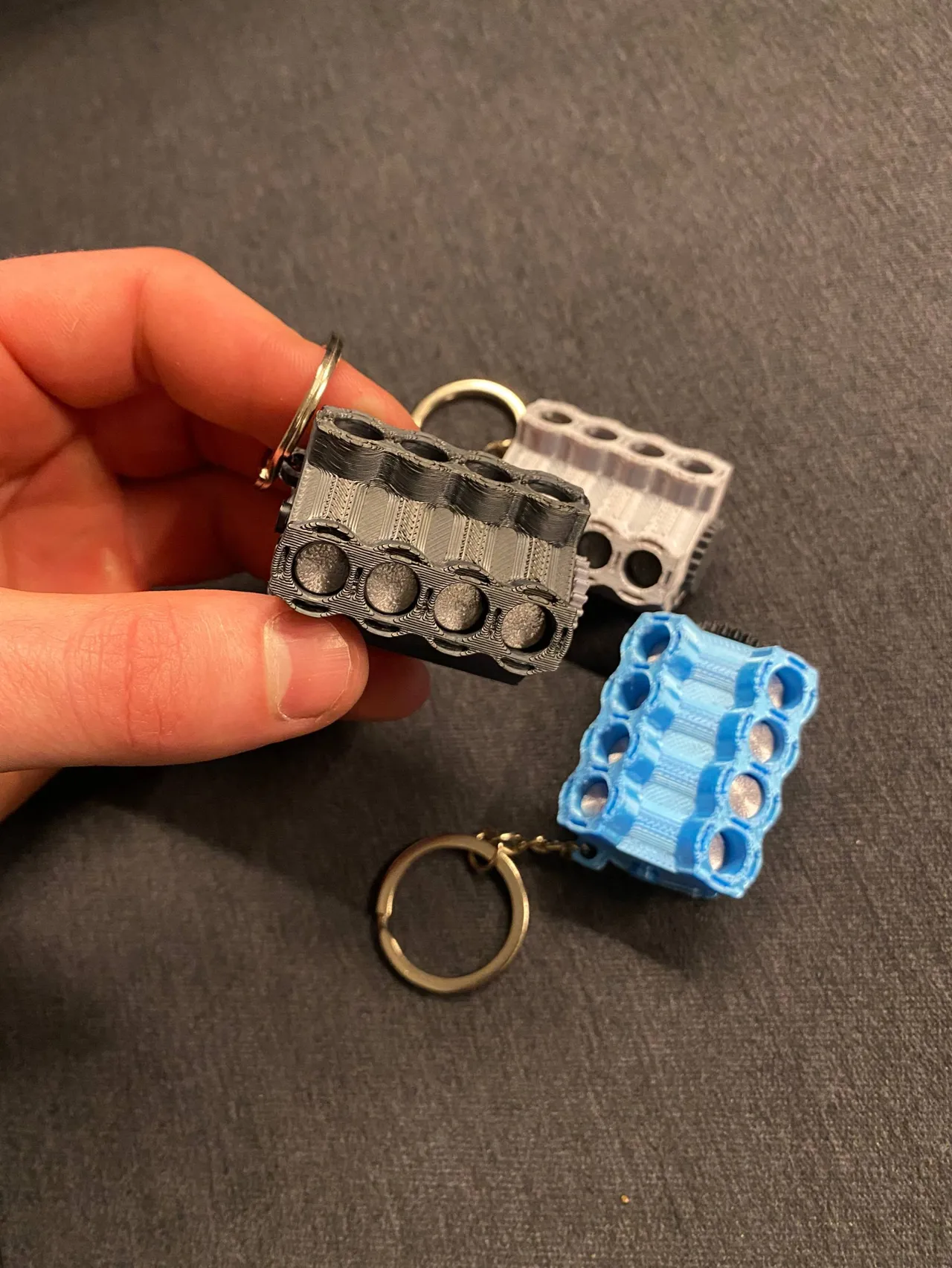 V8 Fidget engine keychain view 3