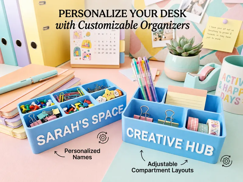 Custom Name & Layout Desk Organizer