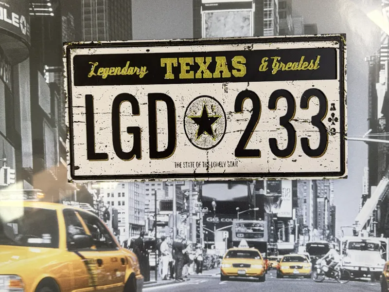 plaque immatriculation vintage Texas