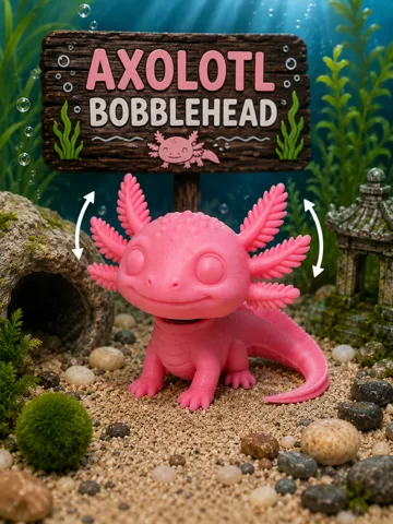 Letrero o emblema decorativo: Axolotl Bobblehead — vista de referencia 2