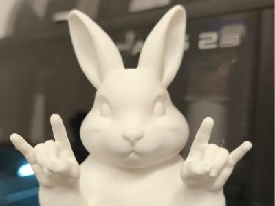 Cute Heavy Metal Easter Bunny Easter Decoration 