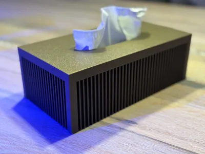 Fluted Tissue Box with Sliding Lid