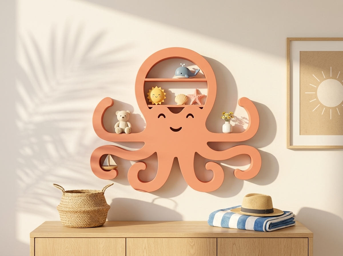Octopus Shelf – 6 Wall & Tabletop Variants - 1