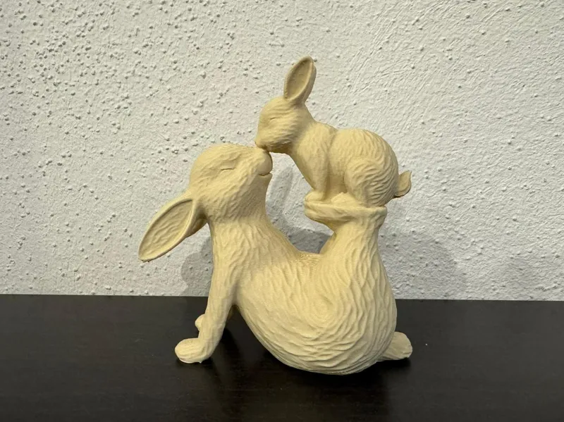 Osterhase mit Baby 9 cm
