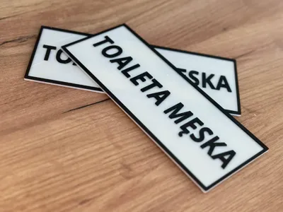 Men's Toilet Door Plate 20x8cm Sign