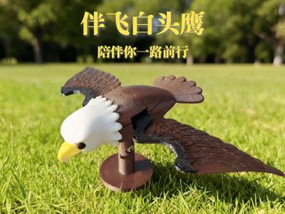 Flying Companion Bald Eagle (includes fully separated parts version and multi-color printing version)