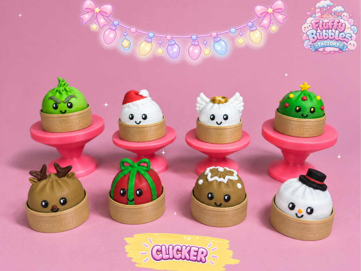 Colección Antiestrés Navideña 'Dumpling Clicker' - Encanto Festivo y Relax