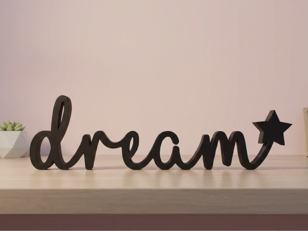 Dream Word Art - Minimalist Star Decor