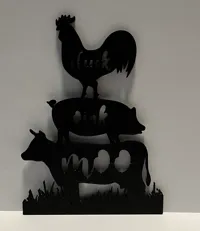 Pancarte poule, vache et cochon — photo 2