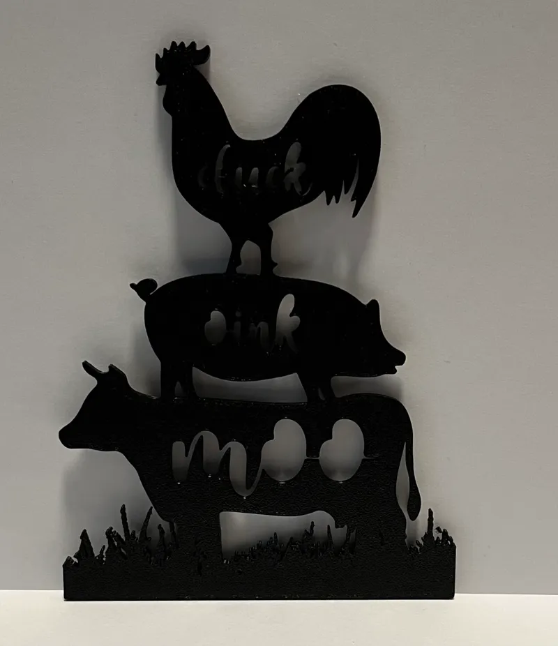 Chicken Cow Pig Sign