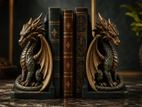 Adorno temático: Dragon Bookend — referencia de MakerWorld