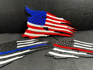 Tattered American Flag - Horizontal Display