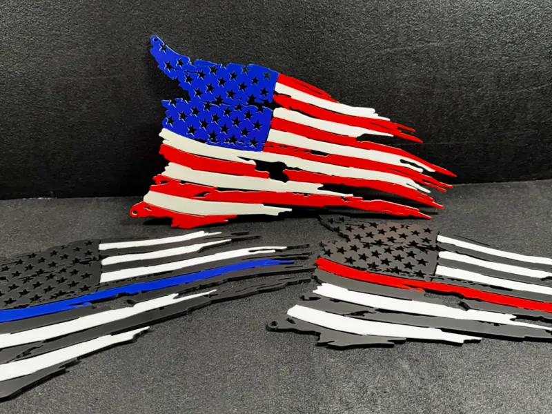 Tattered American Flag - Horizontal Display