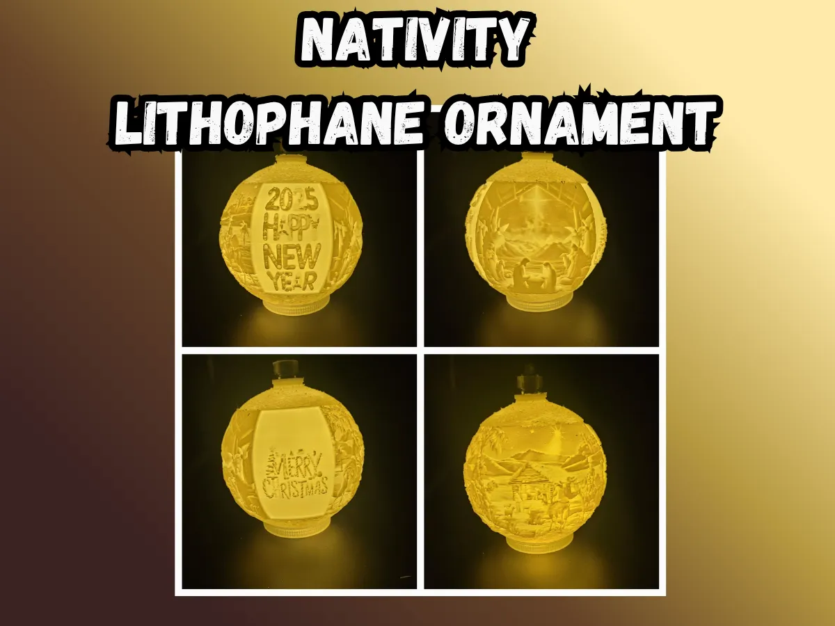 Ornement de Noël lithophanie Crèche de Nativité