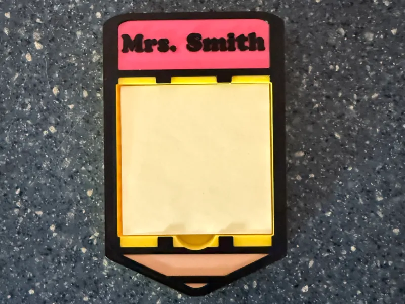 Personalized Post It Note Holder - Pencil