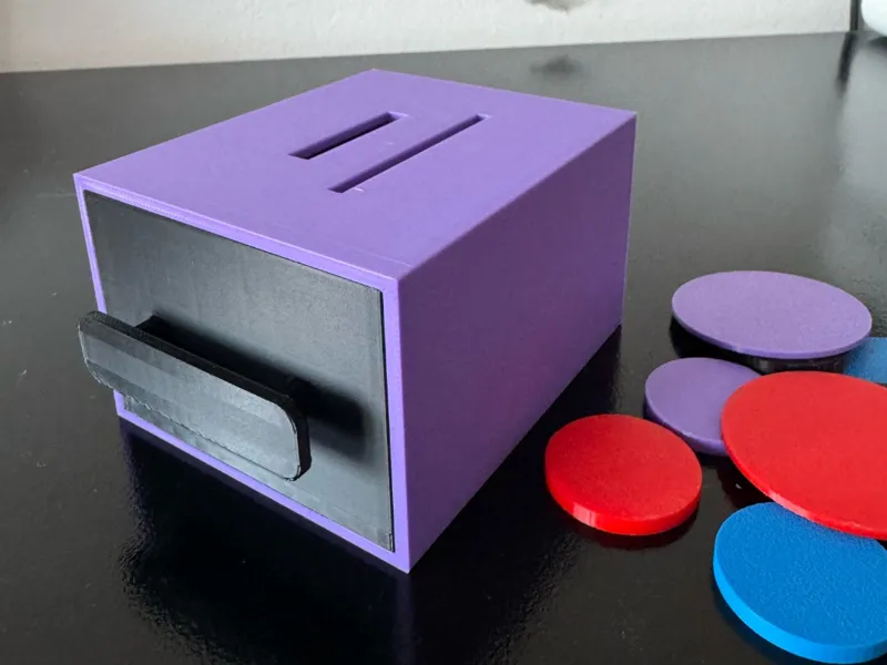 Montessori child puzzle box, baby toy coin drop v2