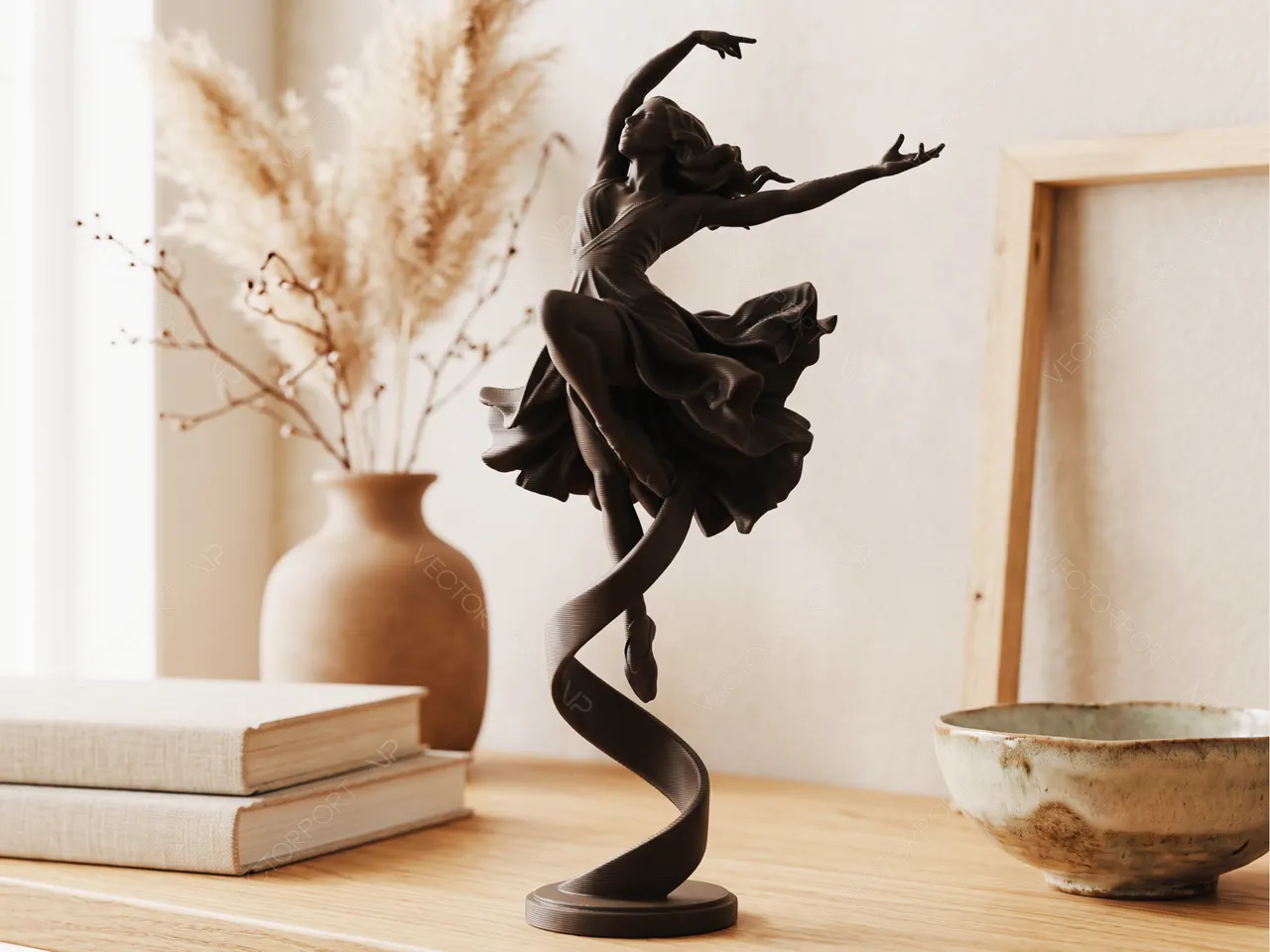 Elegant Leaping Ballerina on Ribbon Base #069 view 2