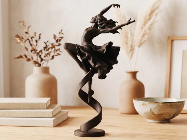 Elegant Leaping Ballerina on Ribbon Base #069