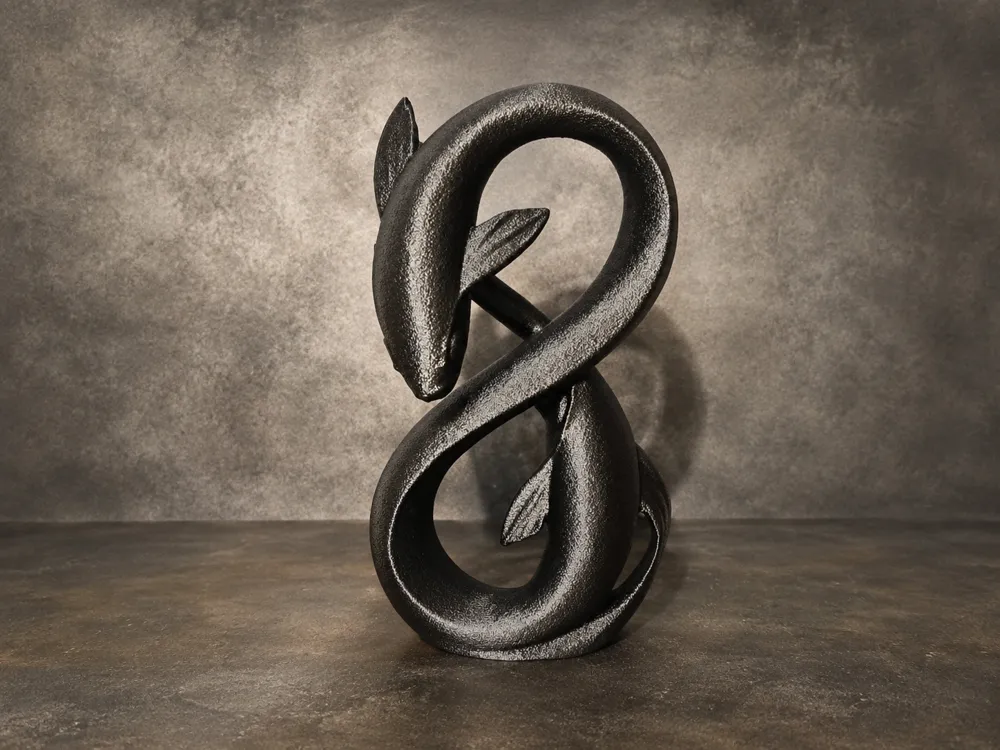 Endless Flow - Koi Infinity Sculpture - Free 3D Print Model - MakerWorld
