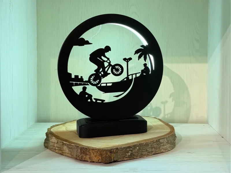 LED Ring Lampe v3 inkl. Rahmen mit BMX Motiv
